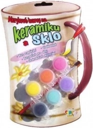 Acrylfarver til keramik, glas og sten – sæt med 6 stk.