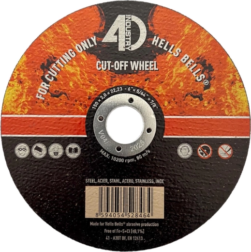 Skæreskive til stål og rustfrit stål 150 × 2,0 × 22,2 mm