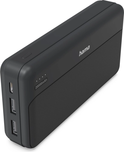 Powerbank Hama 20000 mAh, 2× USB-A, antracit