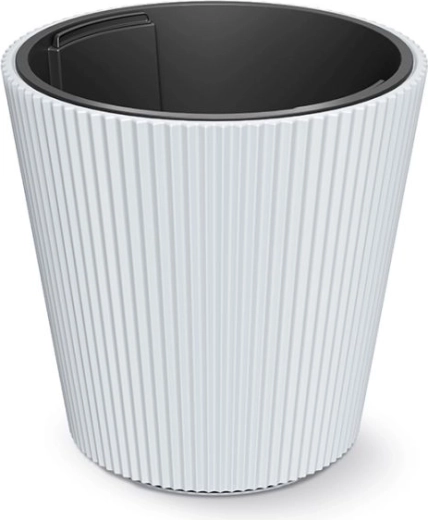 Blomsterkrukke Milly med indsats 39 cm hvid