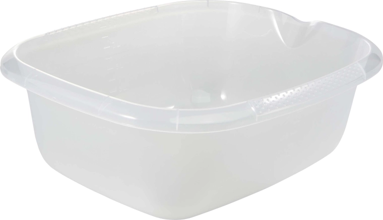 Rund transparent skål med hældetud 38 × 32 × 14 cm