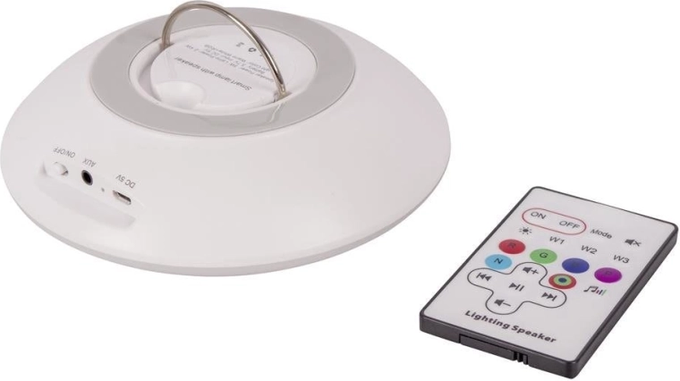 Hængende LED-lampe med indbygget Bluetooth-højttaler og fjernbetjening