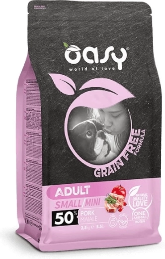 Oasy Grain Free Adult Small/Mini svinekød 2,5 kg