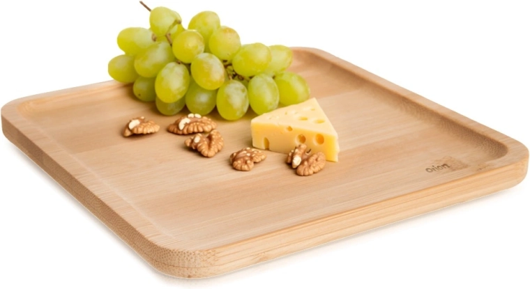 Firkantet bambustallerken til servering 14 × 14 cm