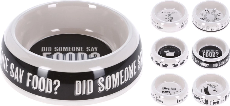 Melaminskål til kæledyr 18 cm, mix af dekorationer