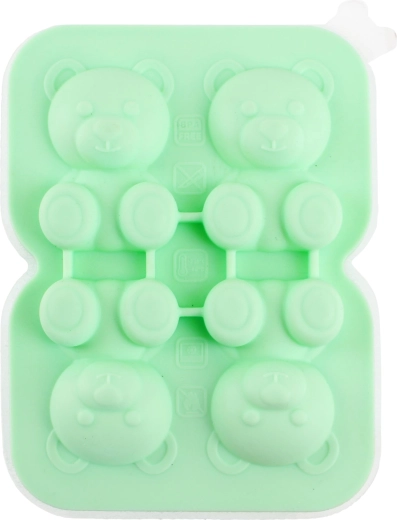 Silikoneform til isterninger Bjørn, grøn