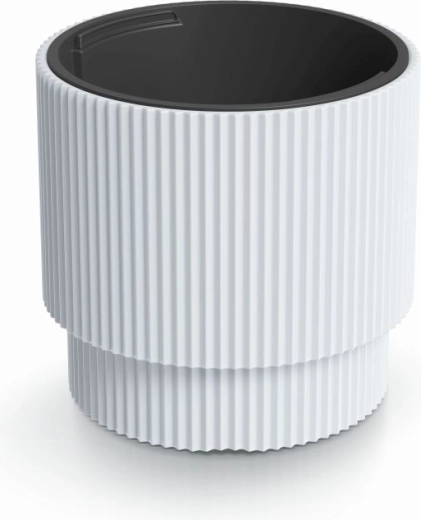 Blomsterkrukke med indsats MILLY 39,5 cm – hvid plastpotte til inde og ude