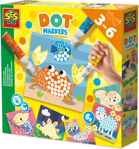 XXL dot-tuscher med aktivitetskort til børn