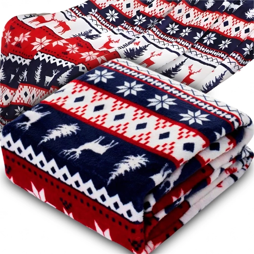 Vinter-juleblød plaid 120 × 150 cm