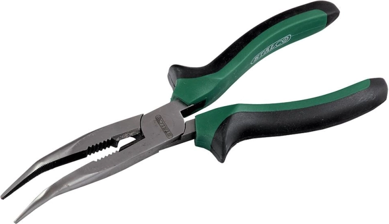 Fladtang med lange bøjede kæber 160 mm Stalco
