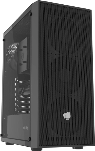 Fury shobo sh8f midi tower-kabinet med vindue, sort
