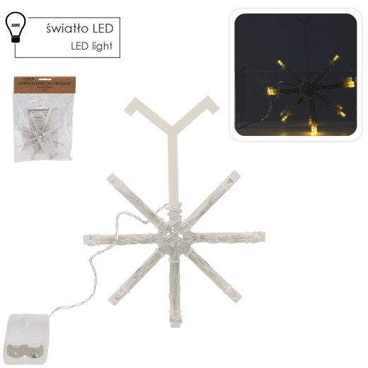 LED-belysning til dekorativ stjerne på batterier, varm hvid, 100 LED