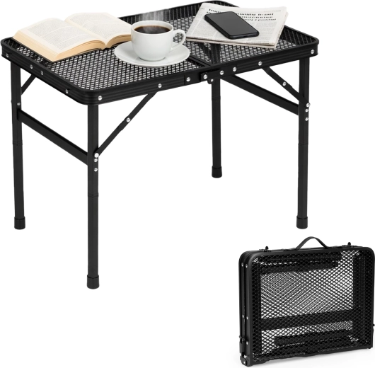 Sammenklappeligt campingbord MultiGarden 60 × 40 cm, sort