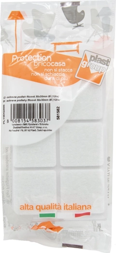 Selvklæbende filtunderlag til møbler 30 × 30 mm, hvid (12 stk.)