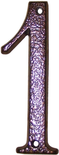 Husnummer 1 brun, zink, 117 mm