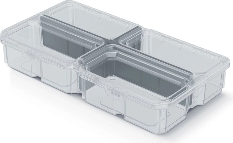 Plastorganisator med gennemsigtigt låg MSX BOX, 28,5 × 15,8 × 5,7 cm