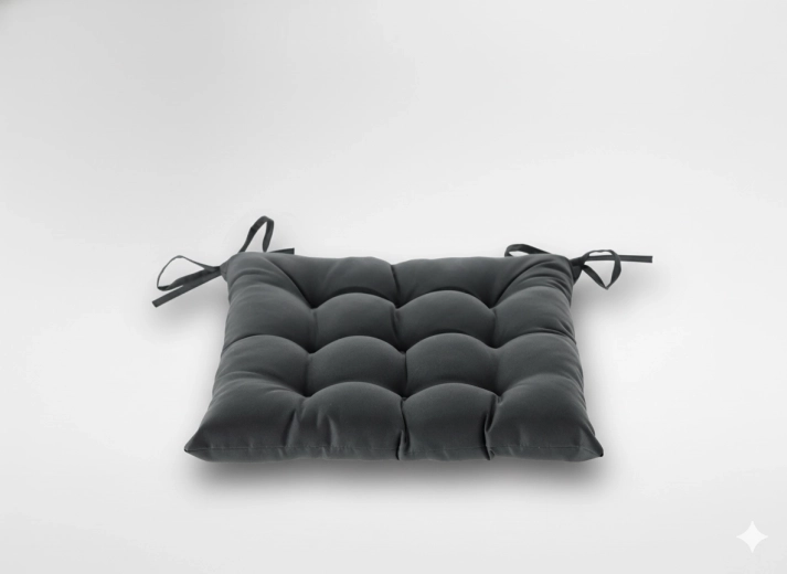 Polstret sædepude til stol 40 × 40 × 6 cm – mørkegrå