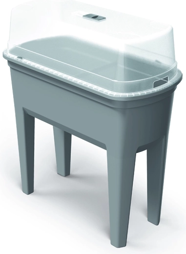 Forkulturkasse med polycarbonatlåg Botanic 77,5 cm – grå sten