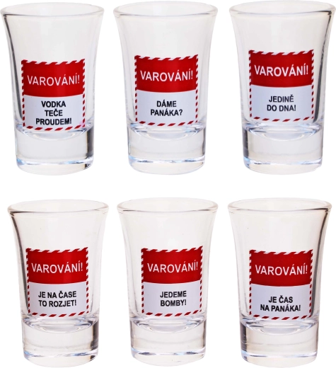 Gavesæt med shotsglas TORO advarsler 6×40 ml