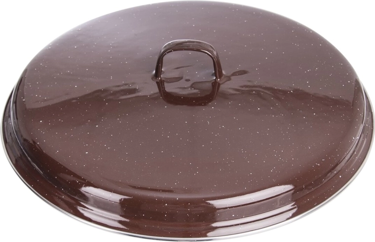 Emaljeret låg Brown med kant 37,5 cm