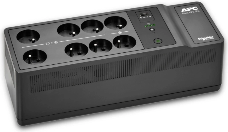 APC Back‑UPS 500 VA, 8 stik af type E, USB
