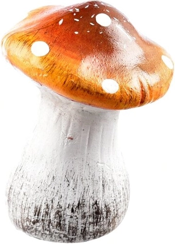 Keramisk dekoration fluesvamp orange 8 cm