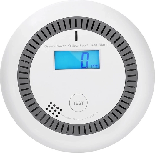 Solight-detektor for kulilte (CO) med LCD-display og alarm på 85 dB