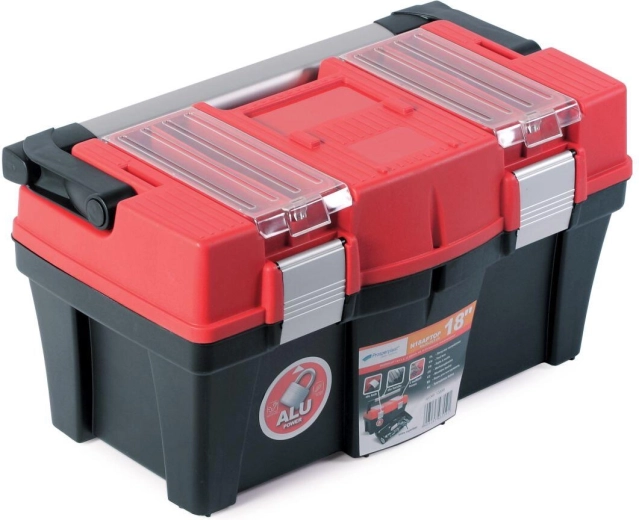 Værktøjskasse 18" APTOP PLUS, rød‑sort