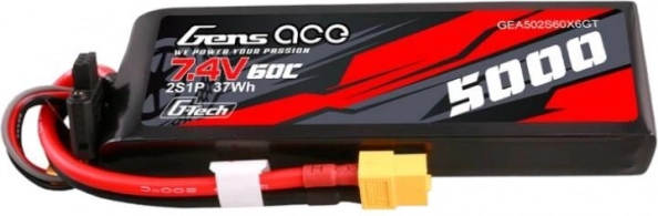 Gens Ace G-Tech 5000 mAh 7,4 V 60C LiPo 2S med XT60-stik