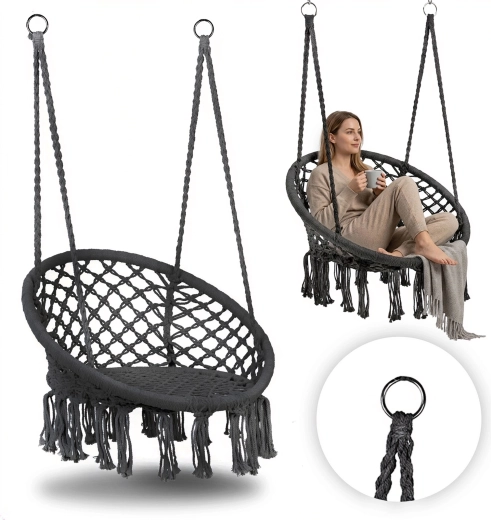 Hængestol i boho-stil til haven, grå, MultiGarden