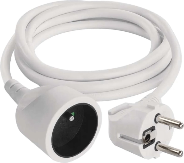 Forlængerkabel EMOS 1,5 m, 1 stikdåse, hvid