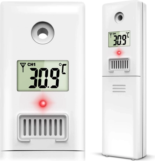 Trådløs temperatur- og fugtighedssensor til vejrstation BERDSEN BD-905, hvid