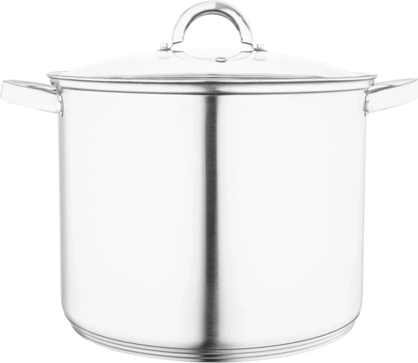 Høj rustfri gryde Fabio med glaslåg 28 cm, 12,5 l