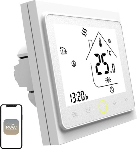 Moes Wi‑Fi LCD-termostat til elektrisk gulvvarme