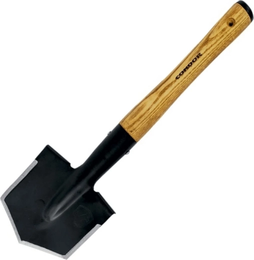 Condor skovl Wilderness Survival med træhåndtag og skede 49 cm