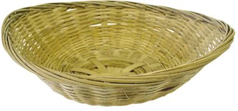 Flettet brødkurv i pil, oval, natur