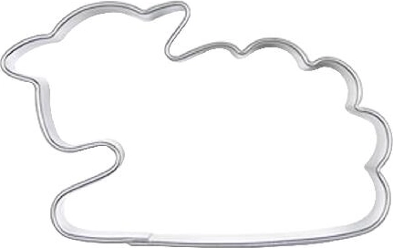 Rustfrit stål udstikker til småkager Får, sæt 10 stk.