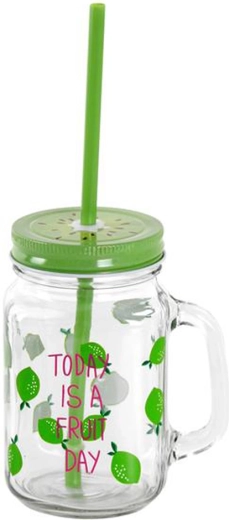 TORO glas med sugerør frugt 450 ml
