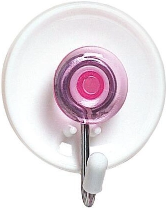 Runde selvklæbende kroge med sugekop, mix af farver, 3 stk.