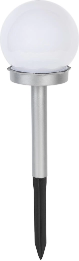 Solcelledrevet havelampe kugle 10 cm med spyd og 1 LED, IP44