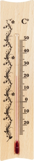 Indendørs vægtermometer i træ 185 × 40 mm
