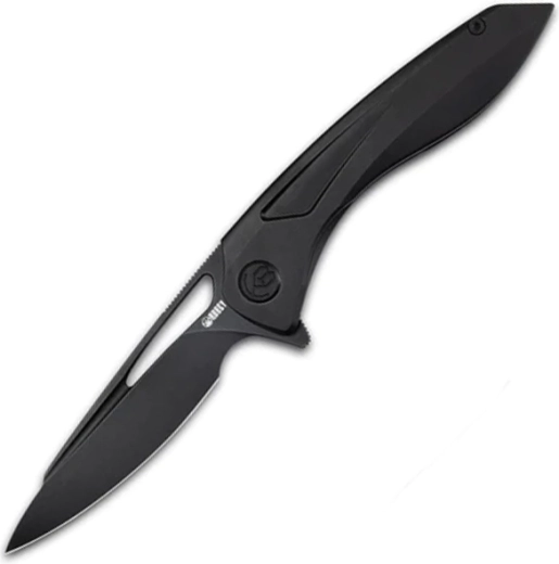 Kubey Velocé lommekniv 10 cm, helt sort, titanium