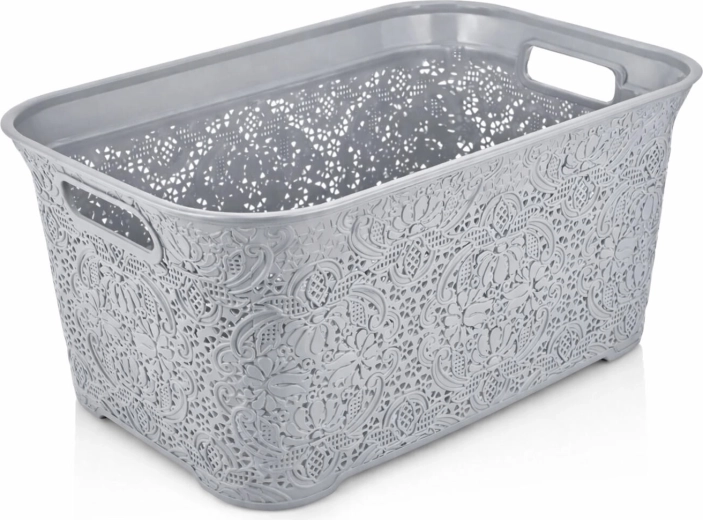 Kurv til rent tøj 35 l plast lys