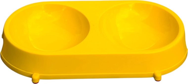 Plastisk dobbelt skål til hunde og katte – lille