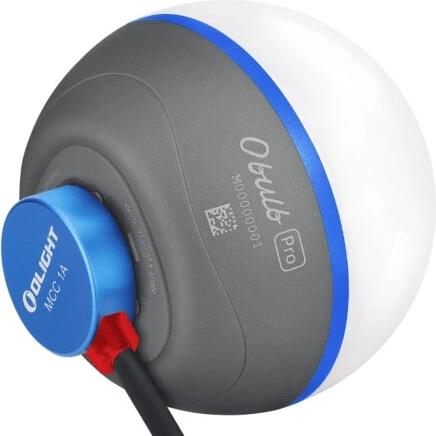 Olight Obulb Pro S bærbar magnetisk lampe (grå) med Bluetooth og RGB