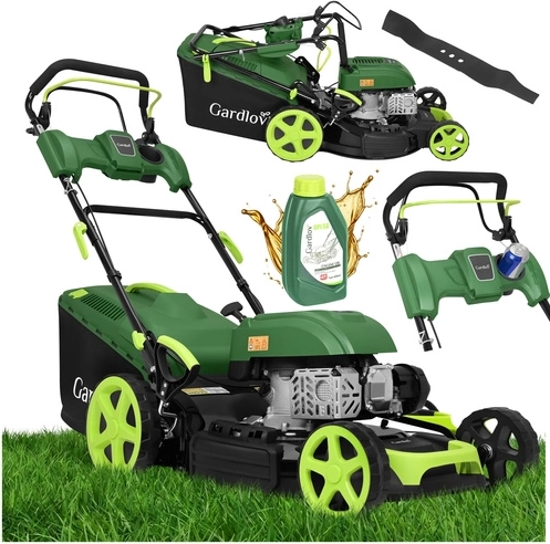 Benzindrevet plæneklipper med selvkørsel GARDLOV DriveXPro 51 cm 4-i-1, 196 cm³