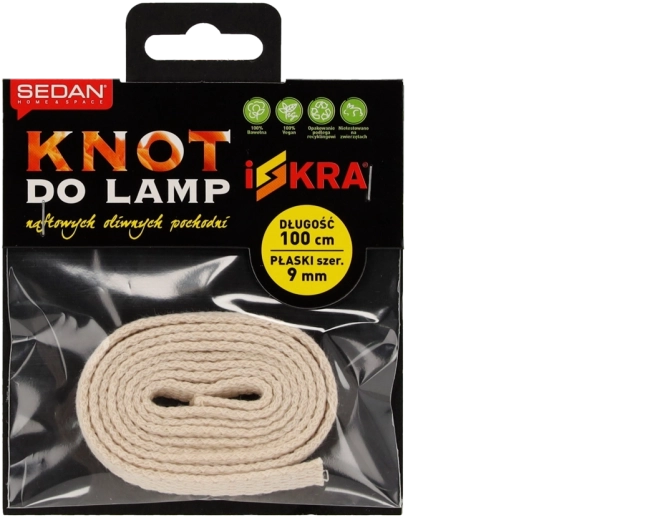 Flad bomuldsvæge ISKRA 9 mm, længde 100 cm