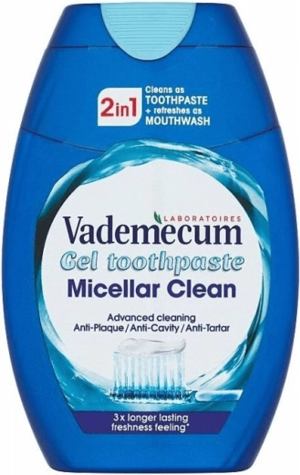 Vademecum 2-i-1 Micellar Clean gel tandpasta 75 ml