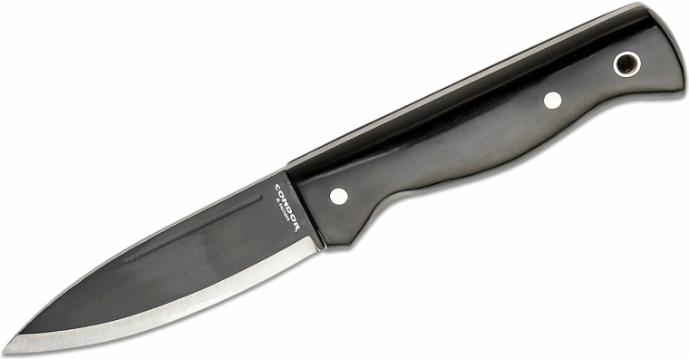 Taktisk outdoor-kniv Condor Darklore 11 cm med sort micarta og Kydex-skede