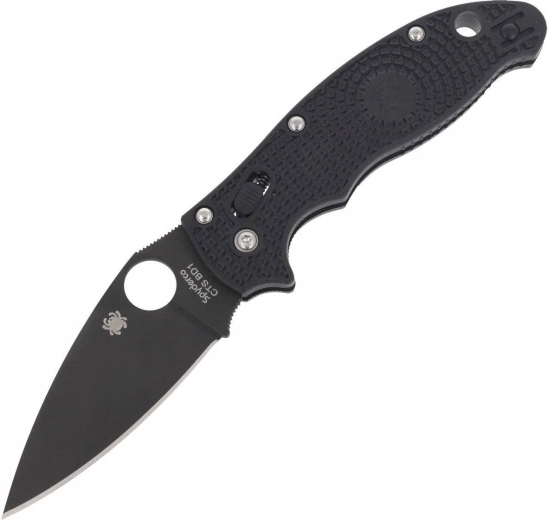 Foldekniv Spyderco Manix 2 Lightweight Black, sort DLC-overflade, FRN-greb 8,6 cm